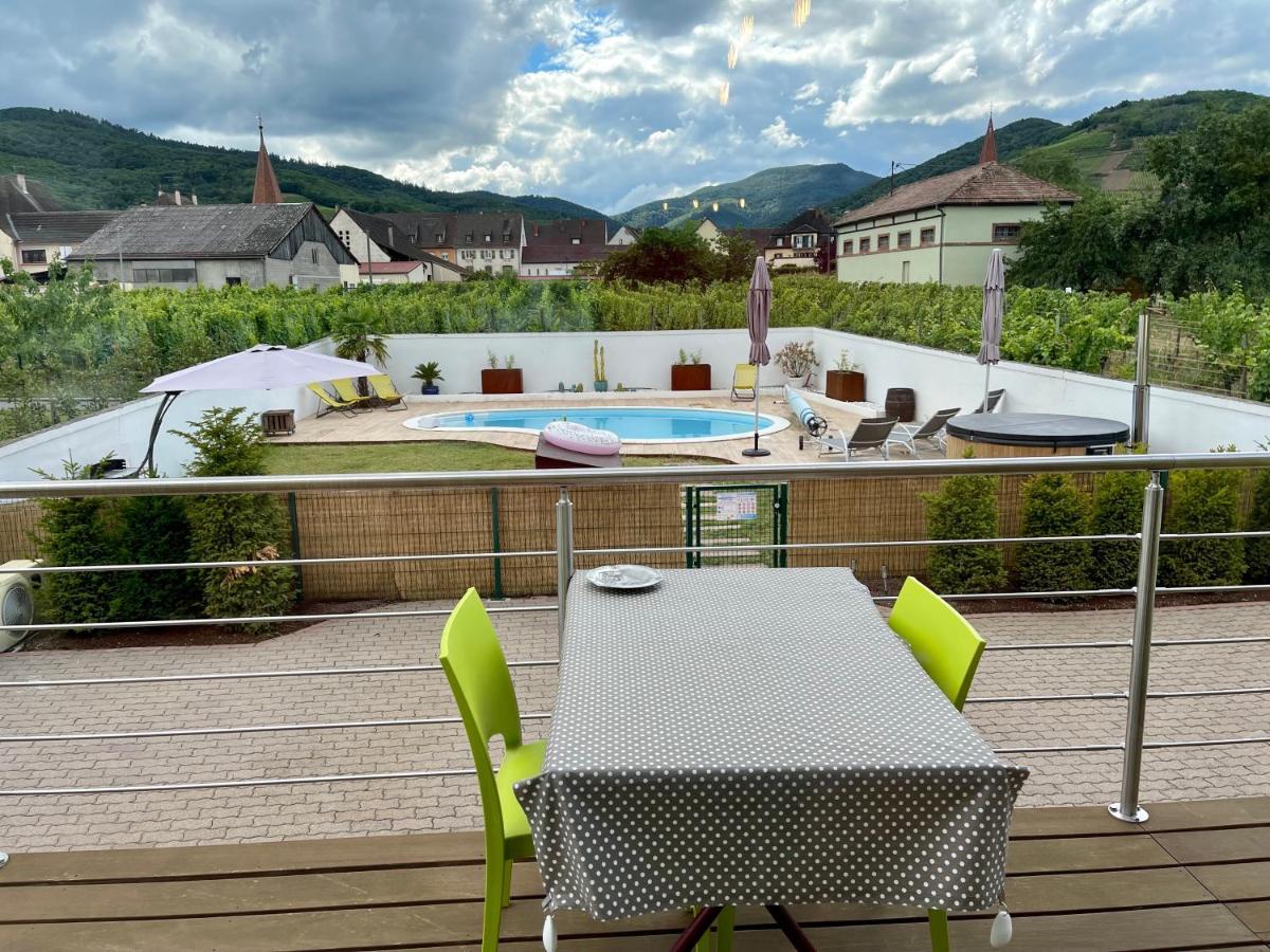 Alsacebnb - Gîte 12 personnes dans le vignoble - Piscine privée chauffée&Spa Ammerschwihr Esterno foto