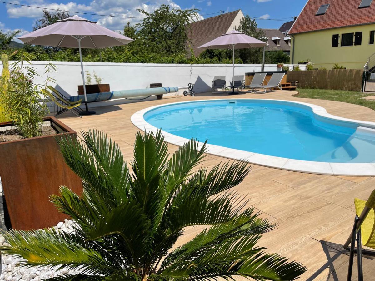 Alsacebnb - Gîte 12 personnes dans le vignoble - Piscine privée chauffée&Spa Ammerschwihr Esterno foto