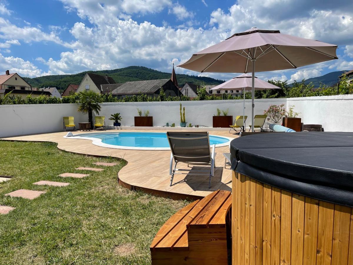 Alsacebnb - Gîte 12 personnes dans le vignoble - Piscine privée chauffée&Spa Ammerschwihr Esterno foto